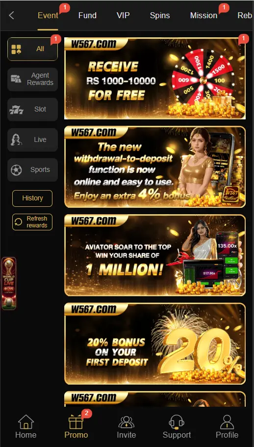 W567 Game promotion