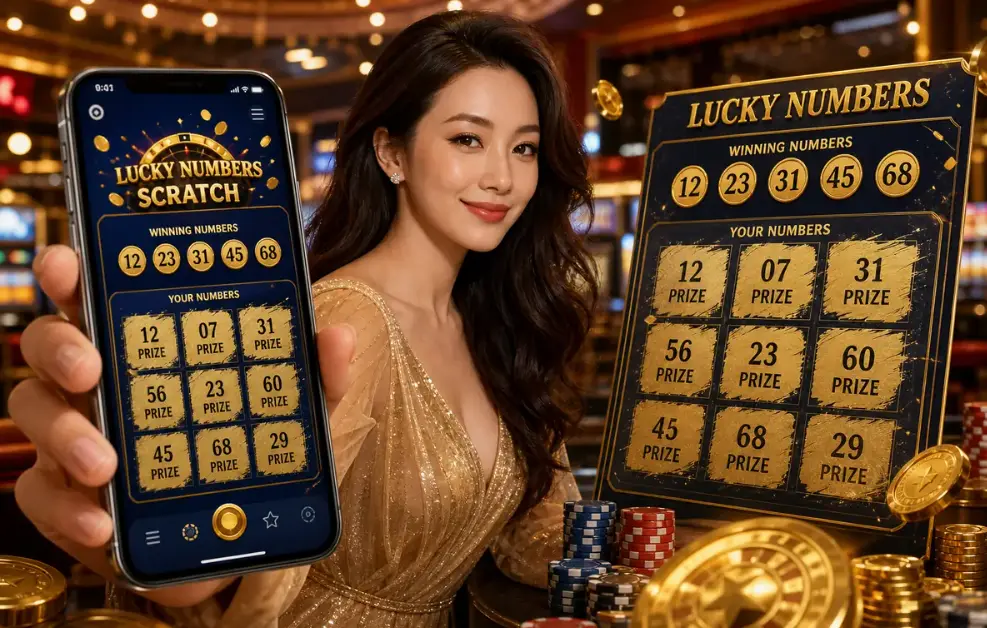 XP99 Game promotional banner featuring a mobile lucky numbers game, gold-themed prize board, casino-inspired graphics, and bold XP99 Game branding.